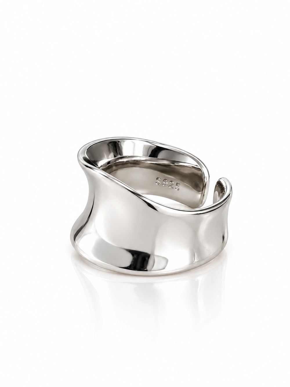 Sterling Silver Sculpted Wave Ring RS924-1